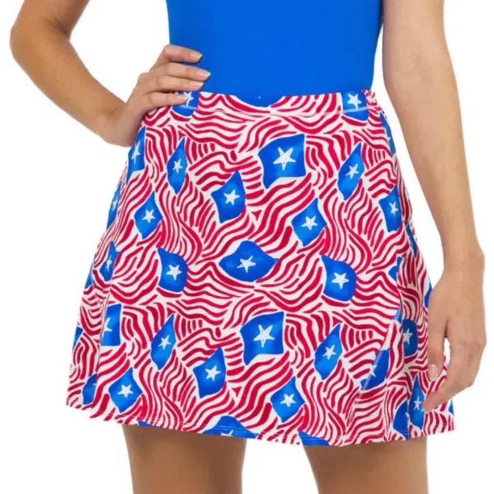 IBKUL Swing Skort Rylee UPF50+ Red White Blue LARGE NWT